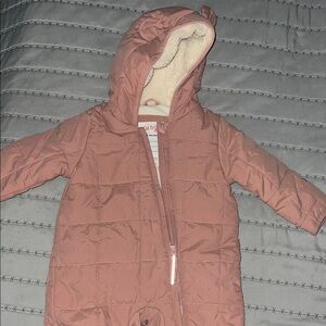Cat & Jack Pink Baby Snowsuit with Hood